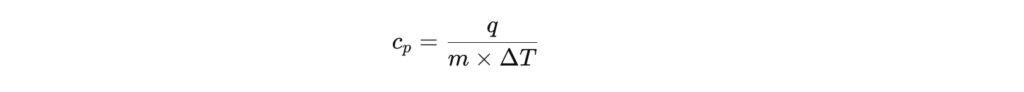 définition mathématique chaleur spécifique