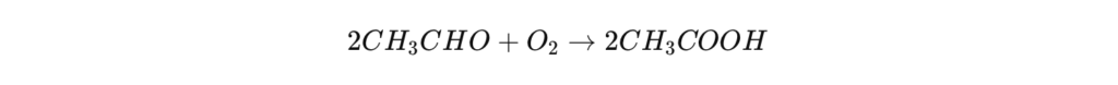 Oxydation de l’acétaldéhyde reaction chimique